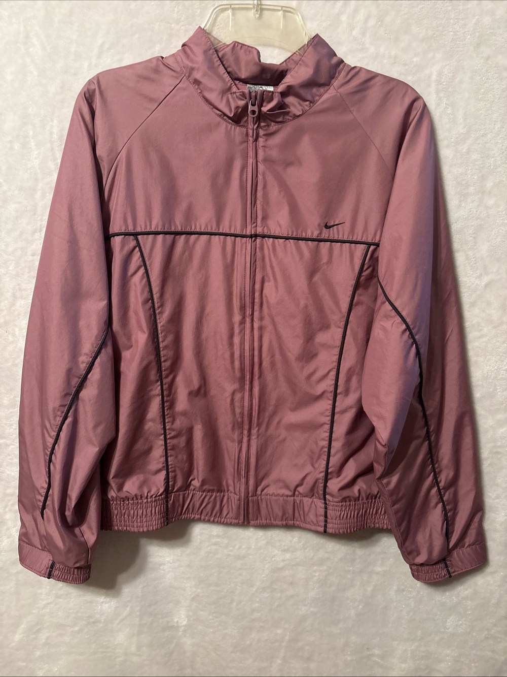 Nike Women's Dusty Rose Windbreaker Jacket with Black Piping